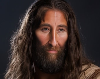 Göttliche Verschmelzung: 4 Schleier von Turin Gesicht überlagert Jesus authentisch Ausdruck AI Art