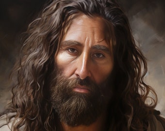 Heilige Ähnlichkeit: Digitale Pastel von Jesus von Nazareth - Turiner Grabtuch inspirierte Kunst