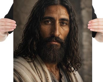 The Nazarene | Shroud of Turin Inspired Jesus Portrait Print | Christian Wall Art | Realistic Christ Artwork