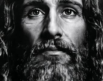 Sacred Gaze – Black & White Jesus Portrait Pack, 3 Digital Downloads