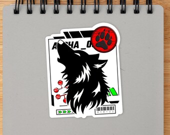 Stylish Howling Shikigami Wolf Lovers Die-Cut Sticker Unique Divine Dog Paw Print Stamp Gift for Him or Her (Water-Resistant)