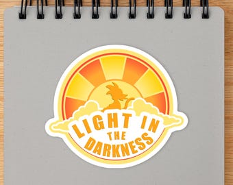 Light in the Darkness Sticker: Anime Character on Cloud, Positive Vibes