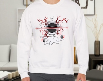 Convergence Unisex Crewneck Sweatshirt - Blood Manipulation Cursed Markings with Energy Veins & Hand Anime Graphic Pullover