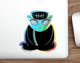 Holographic Ninja Eyes Die-Cut Sticker: Anime Fan Gift
