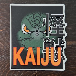 Epic Kaiju Die-Cut Sticker Bold Japanese Gaint Monster Typography Art Design Stickers Gifts