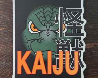 Epic Kaiju Die-Cut Sticker Bold Japanese Gaint Monster Typography Art Design Stickers Gifts