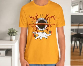 Convergence Unisex Crewneck T-Shirt - Blood Manipulation Cursed Markings with Energy Veins & Hand Anime Graphic Tee