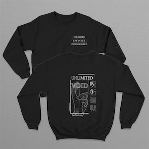 VOiD Sweatshirt (Front & Back Version) JJK Jujutsu Sorcerer Crossed Fingers Limitless Anime Clothing