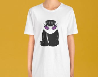 Anime Eyes Crewneck T-Shirt: Ninja Headband & Cloud Cloak