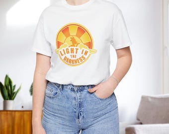 Light in the Darkness Character Cloud Unisex T-Shirt Unique DB Positive Inspirational Vibes Japanese Anime Graphic Tee