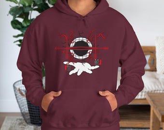 Convergence Unisex Hooded Sweatshirt - Blood Manipulation Cursed Markings with Energy Veins & Hand Anime Graphic Hoodie