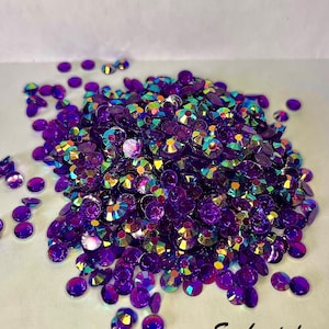 Transparent / Translucent  Jelly Rhinestones 1000pcs - 5MM and 4MM sizes- Non-Hotfix flatback Resin AB - SS20, and SS16