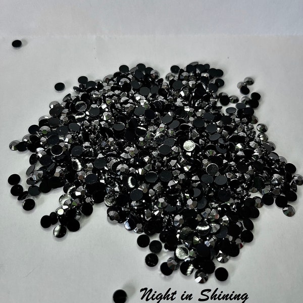 Transparent / Translucent  Jelly Rhinestones 1000pcs - 5MM, 4MM, and 3MM sizes- Non-Hotfix flatback Resin AB - SS20, SS16, SS12