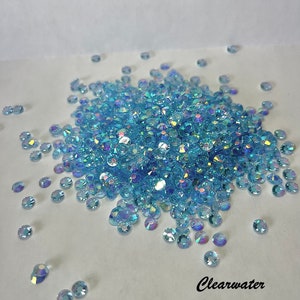 Transparent / Translucent  Jelly Rhinestones 1000pcs - 5MM and 4MM sizes- Non-Hotfix flatback Resin AB - SS20, and SS16