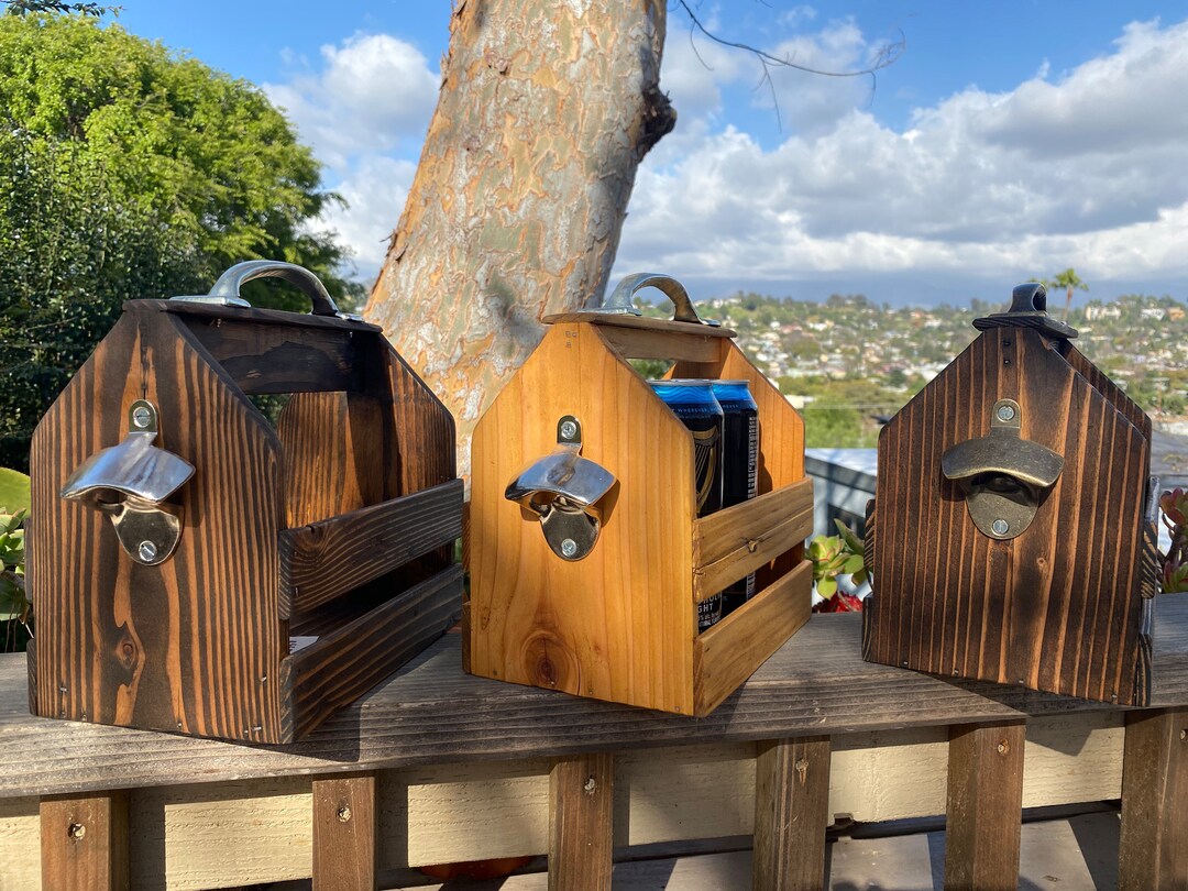 Drink Caddy With Metal Handle Etsy