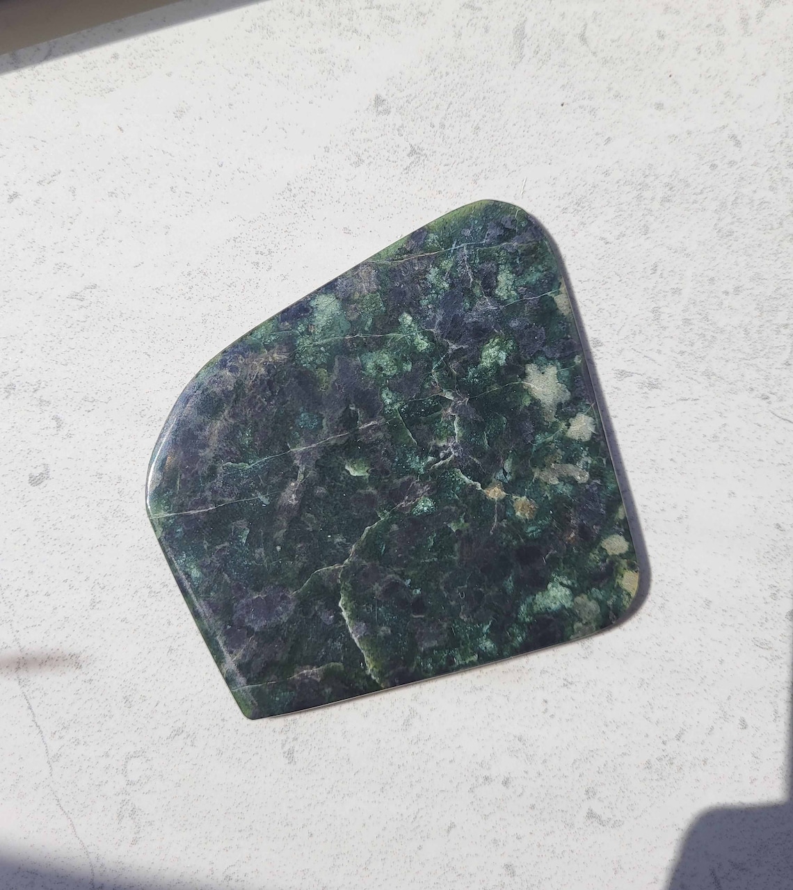 Serpentine Rock Slab Plate 34g Blue Green Natural Mineral Dark Green BC ...