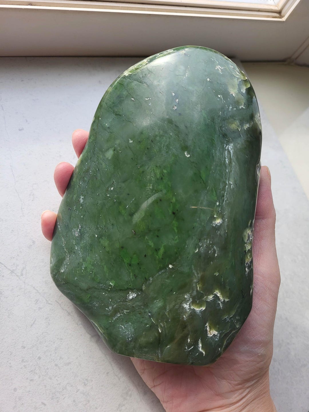 Six Rivers Jade Genuine BC Nephrite Jade Natural Mineral Shiny Polished Large Raw River ...