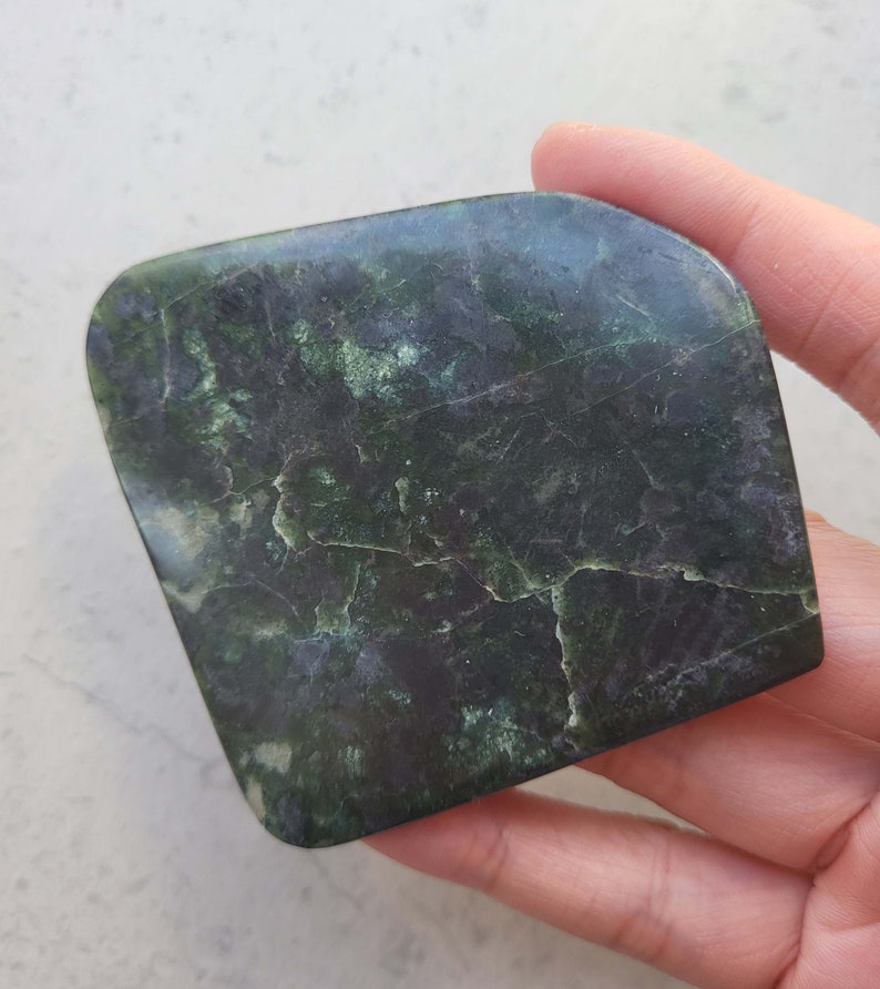 Serpentine Rock Slab Plate 34g Blue Green Natural Mineral Dark Green BC ...