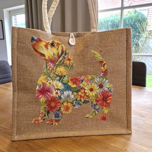Einkaufstasche Mit Dackel-Motiv – 38x42 Cm, Polyester, Regenabweisend, Made In Germany
