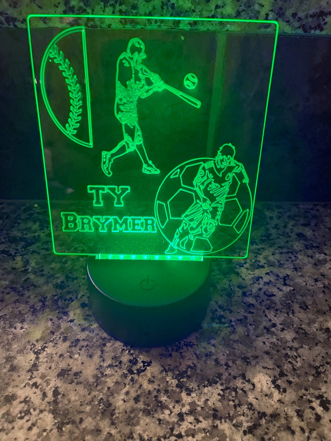 Personalized Acrylic Night Light Sports Night Light Led Etsy