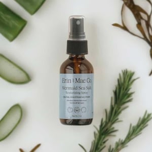 Organic Mermaid Texturizing Sea Salt Spray: Rosemary Argan Oil, Sea Kelp, Aloe | Tames Frizz