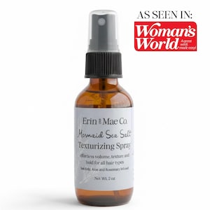 Organic Mermaid Hair Texturizing Spray: Rosemary Argan Oil, Sea Kelp, Aloe| Natural Shine + Growth | Postpartum Hair