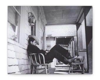 Vintage Johnny Cash Cowboy Photograph Matte Canvas