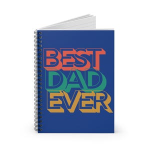 Cahier à spirales coloré meilleur papa de tous les temps, cadeau fête des pères, cahier d'exercices pour papa, bloc-notes pour papa, rentrée des classes, cadeau pour lui