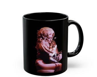 Dolly Parton Black Ceramic Coffee Cup Fan Art