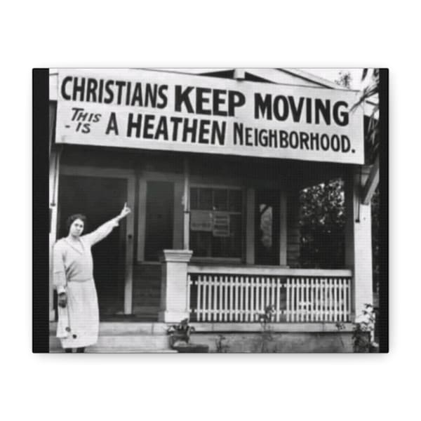 Witchy Home Decor, Tattoo Shop Decor, Provocative Canvas Art, Heathen Wall Decor, Gift for Activists, Quirky Art Piece, Vintage Style Decor