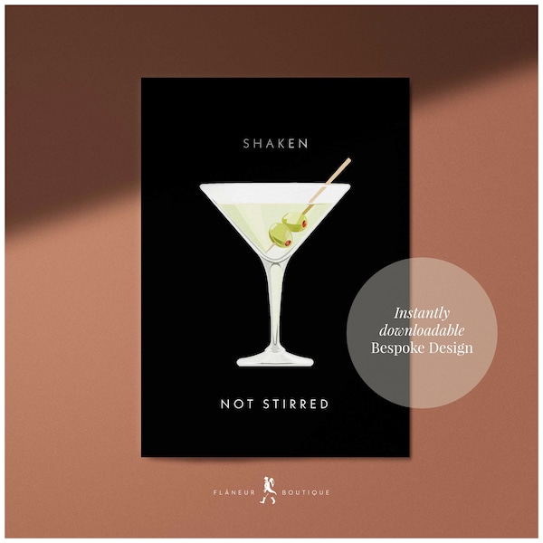James Bond Drink Poster Etsy