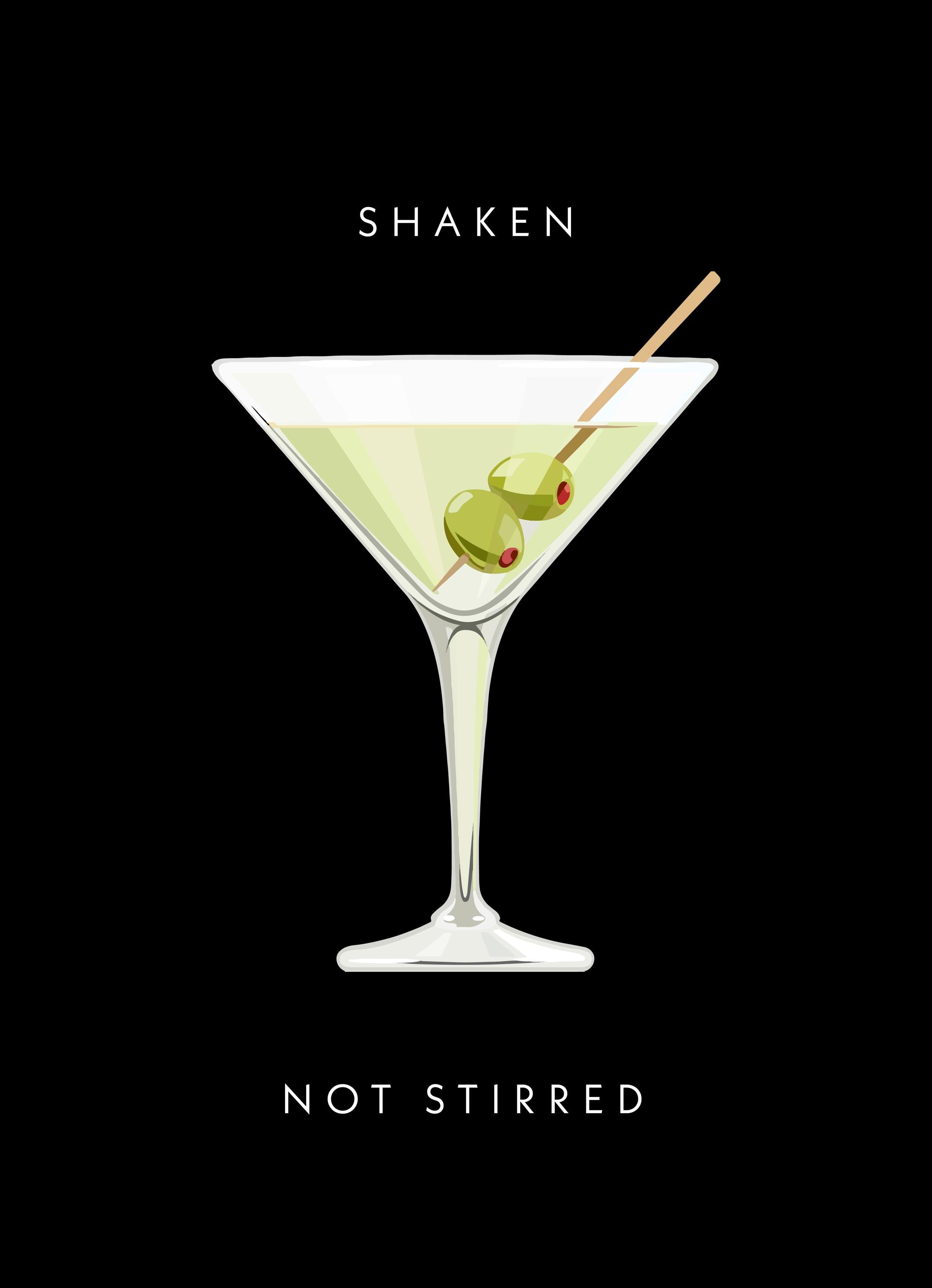 SHAKEN NOT STIRRED Printable James Bond Poster Quote 007 Dry Martini  Cocktail Party Download Olives Aperitif Dirty Home Bar Gift Drinks - Etsy  New Zealand, image size:2171x3000