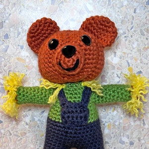 Scarecrow Teddy Bear for Fall or Thanksgiving Decor