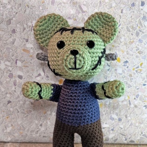 Monster Teddy Bear, Halloween Decor, Halloween Gift, Handmade Crochet Teddy Bear, Horror Movie Gift
