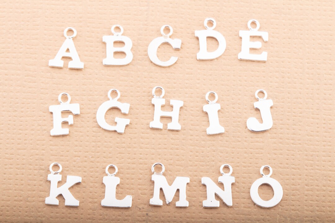 Sterling Silver Block Alphabet Letter Charm, to Add on Necklaces ...