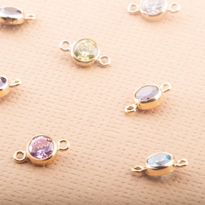 4mm Gold Filled Cubic Zirconia Connectors AAA Cubic Zirconia, CZ Birthstone Connectors, Für Permanent Schmuck, Armband, Halskette,
