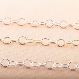 3mm x 3mm Round Cable Chain in Sterling Silver, Gold Filled, Rose Gold Filled, Extension Chain, Permanent Jewelry, Permanent Bracelet