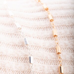 2 mm x 1 mm Zylinderrohr und Gliederkette zu Fuß, Dauerschmuck, Ständiges Armband, Ständiges Fußkettchen, Massenkettenzubehör für Dauerhafte