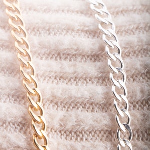 4mm x 1mm Curb Chain by Foot in Sterling Silver, Gold Filled, Permanent Bracelet, Anklet, Permanent Jewelry, Bulk Curb Chain Supplies