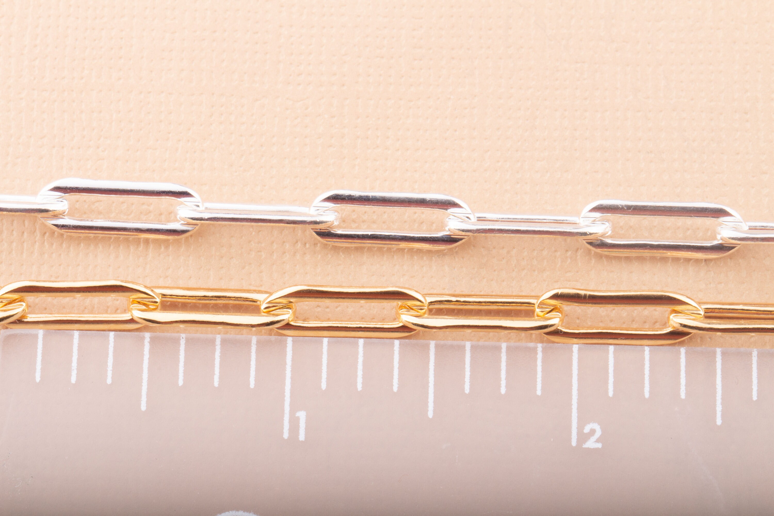 15mm X 5mm Large Thick Paperclip Chains by Foot, Silver and Gold Filled