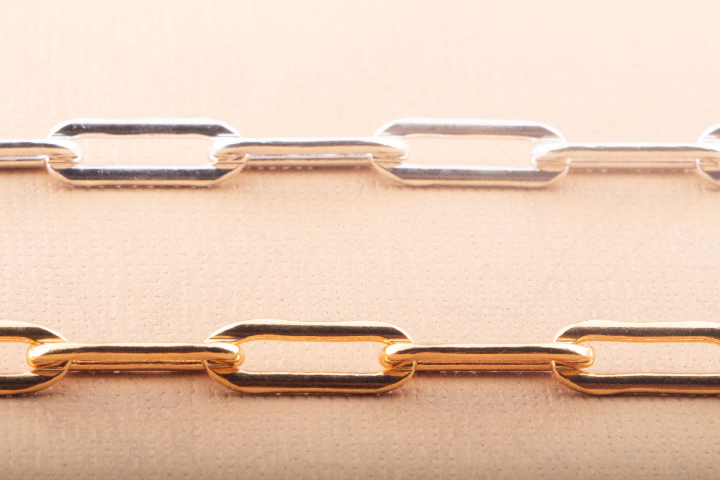 15mm X 5mm Large Thick Paperclip Chains by Foot, Silver and Gold Filled