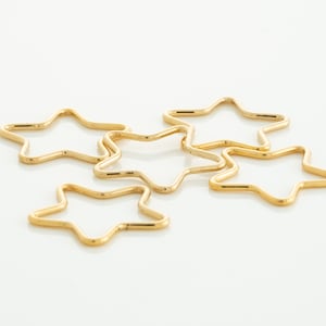 SET OF 10, 16mm Star Connectors, 16mm Wire Star Link, Permanent Necklace, Permanent Jewelry, Permanent Bracelet