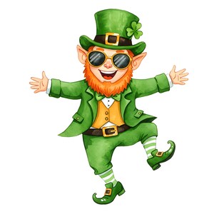 Dancing Leprechaun PNG – St. Patrick’s Day Digital Download for Sublimation & Crafts