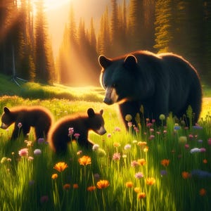 Mama Bear and Cubs png