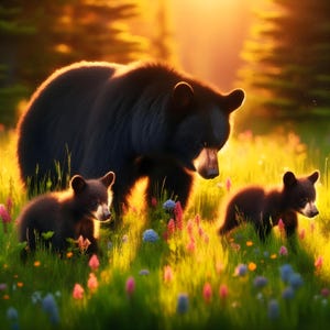 Mama Bear and Cubs