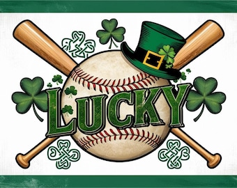 St. Patrick’s Day Baseball PNG – Lucky Baseball Digital File
