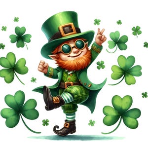 St. Patricks Day Dancing Leprechaun PNG Digital File
