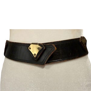 VINTAGE CALDERON PURPLE LEATHER STATEMENT BELT OVERSIZE SILVER BUCKLE WOMEN S Leather Women main image 4