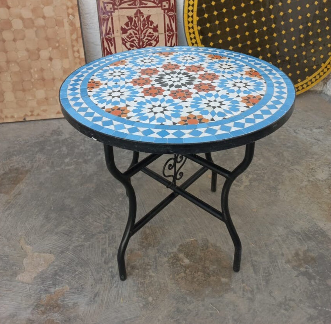 Mosaic Art Table / Mosaic Tile Table / Mosaic Garden Table / Etsy
