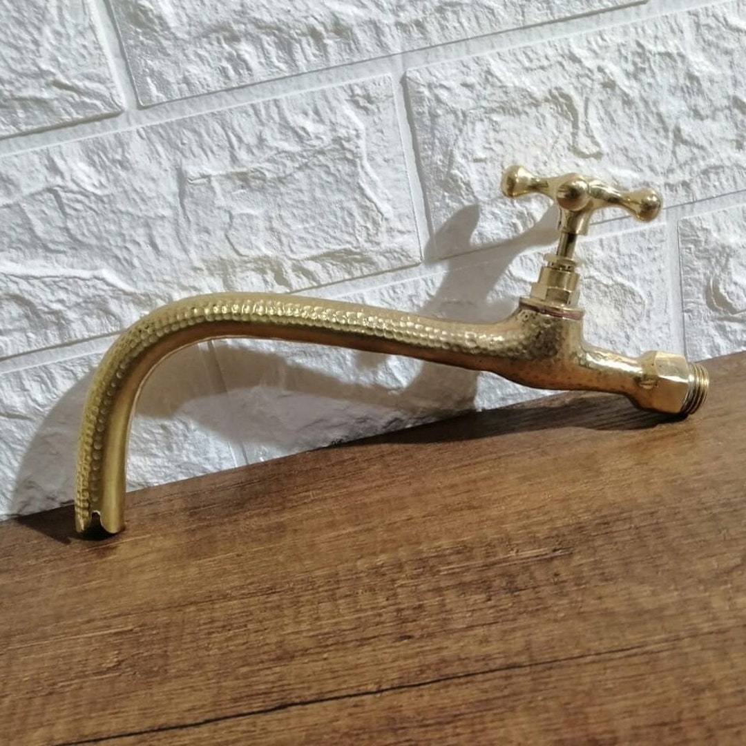 Wall Sink Faucet Brass / Farmhouse Wall Faucet / Brass Wall Etsy